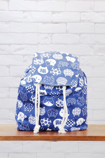 Fun Graphic Backpack | Pull-tie Closure - backpack, bear, book bag, cat, cool, day bag, day pack, drawing, everyday, forest, graphic pattern, PATTERN, regular backpack, unisex - Wander Emporium