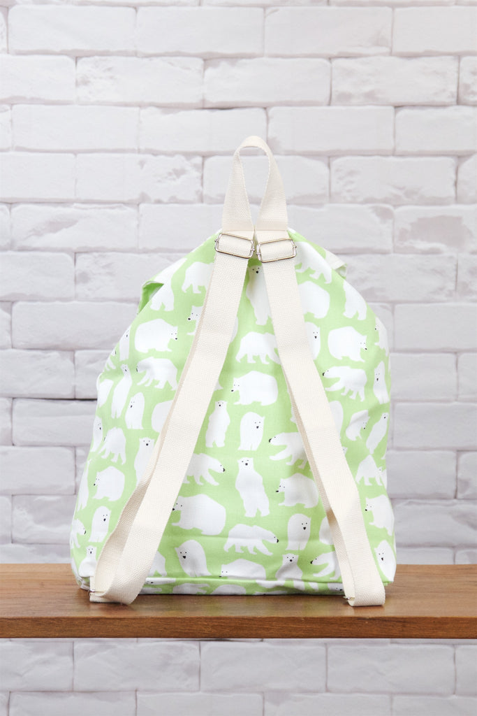 Fun Graphic Backpack | Pull-tie Closure - backpack, book bag, cool, day bag, day pack, drawing, everyday, graphic pattern, PATTERN, Polar bear, regular backpack, unisex - Wander Emporium