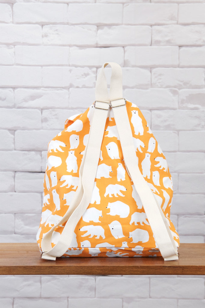 Fun Graphic Backpack | Pull-tie Closure - backpack, book bag, cool, day bag, day pack, drawing, everyday, graphic pattern, PATTERN, Polar bear, regular backpack, unisex - Wander Emporium