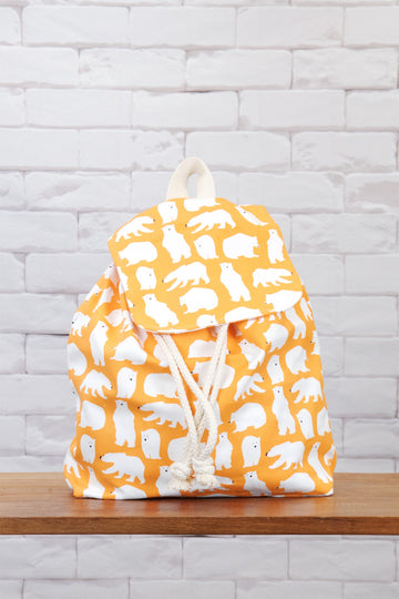 Fun Graphic Backpack | Pull-tie Closure - backpack, book bag, cool, day bag, day pack, drawing, everyday, graphic pattern, PATTERN, Polar bear, regular backpack, unisex - Wander Emporium
