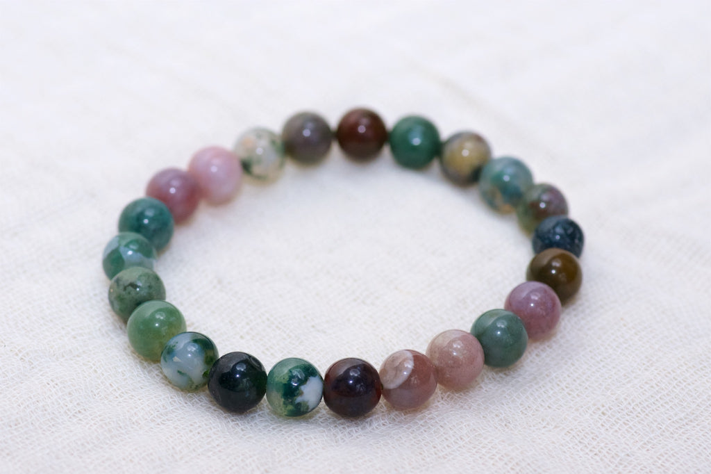 Stone Bracelet | India Agate - agate, beaded bracelets, Bracelet, crystals, healing stones, India, indian, stone - Wander Emporium