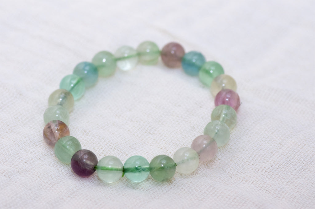 Stone Bracelet | Fluorite - beaded bracelets, Bracelet, crystals, fluorite, healing stones, stone - Wander Emporium