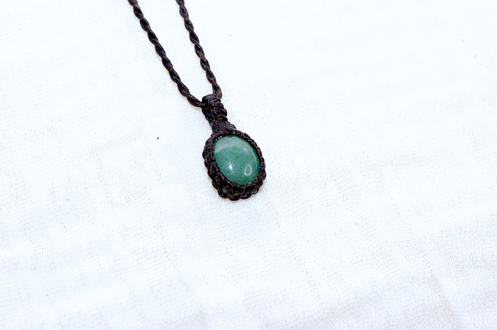 Aventurine Necklace - aventurine, creativity, delicate, healing stones, jewelry, necklace, small - Wander Emporium