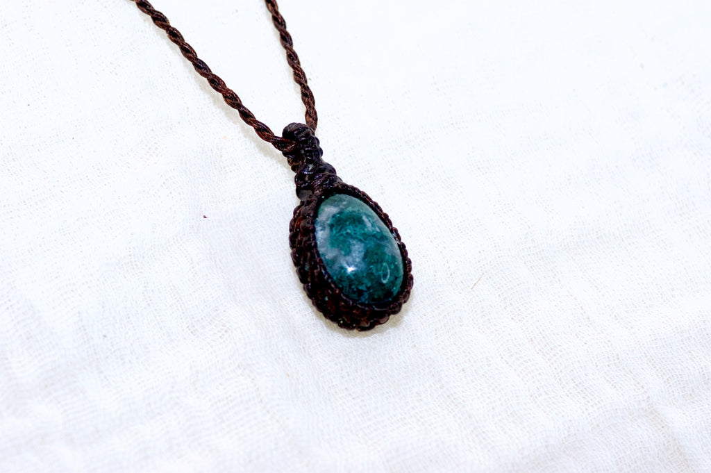 Moss Agate Necklace - growth, healing stones, jewelry, moss agate, necklace, new beginnings - Wander Emporium