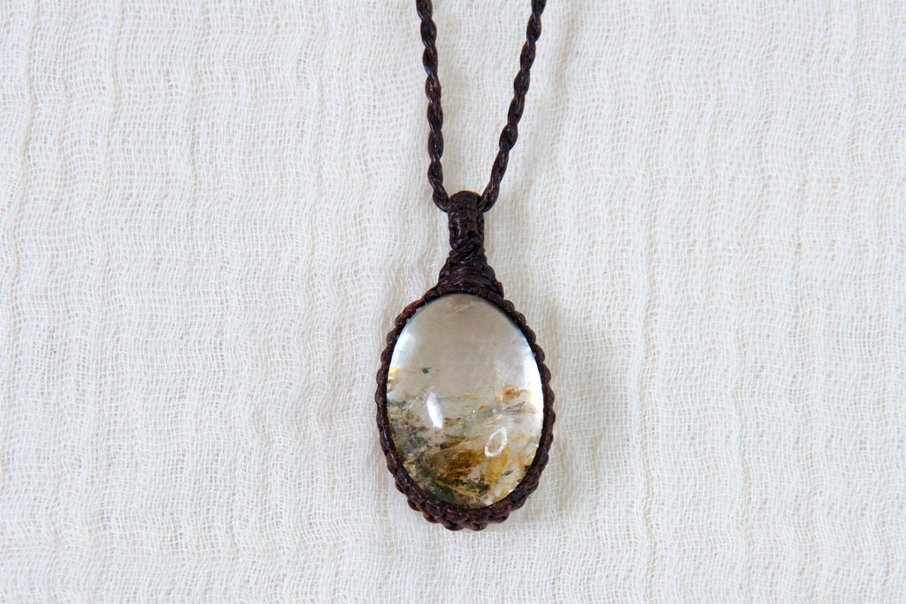 Garden Quartz Necklace | Large - garden quartz, healing stones, jewelry, necklace, soothing, spiritual connection - Wander Emporium