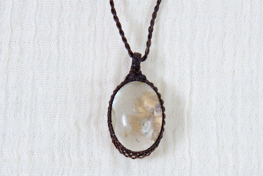 Garden Quartz Necklace | Large - garden quartz, healing stones, jewelry, necklace, soothing, spiritual connection - Wander Emporium