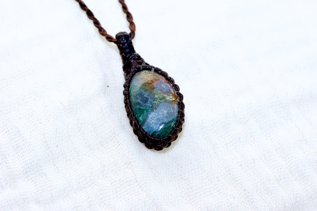 Moss Agate Necklace - growth, healing stones, jewelry, moss agate, necklace, new beginnings - Wander Emporium