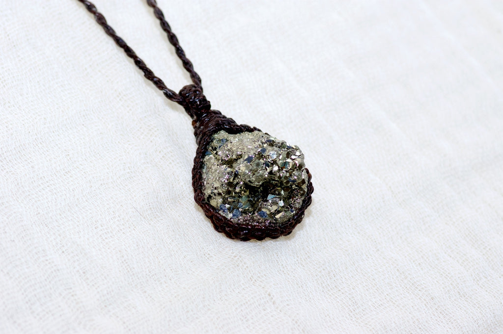 Pyrite Necklace - confidence, healing stones, jewelry, motivation, necklace, protection, pyrite - Wander Emporium