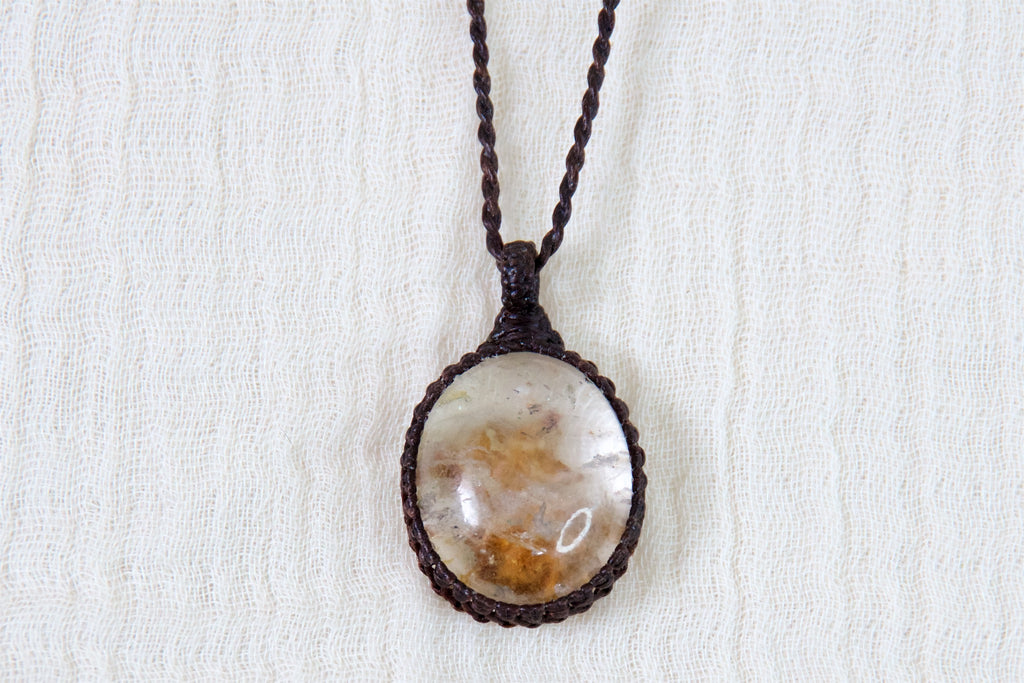 Garden Quartz Necklace | Large - garden quartz, healing stones, jewelry, necklace, soothing, spiritual connection - Wander Emporium