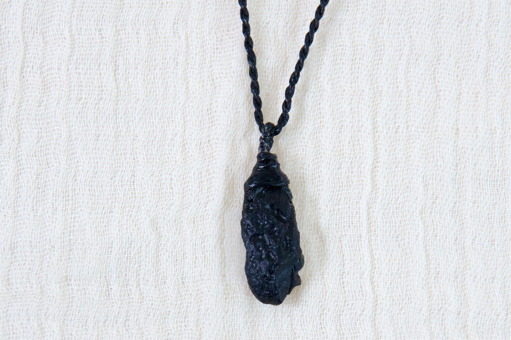 Tektite Necklace - emotional stability, grounding, healing stones, jewelry, necklace, Spiritual growth, tektite - Wander Emporium