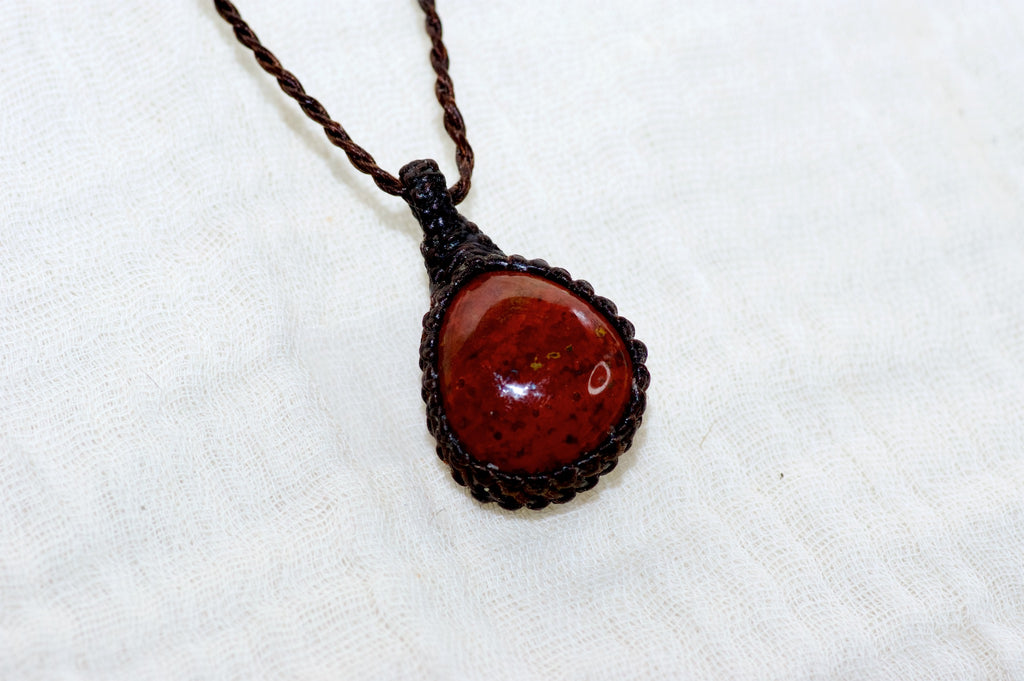 Red Jasper Necklace - emotional balance, grounding, healing stones, jewelry, necklace, red jasper, vitality - Wander Emporium