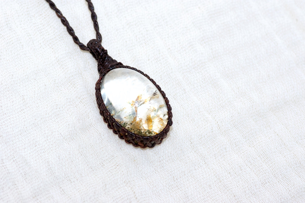 Garden Quartz Necklace | Large - garden quartz, healing stones, jewelry, necklace, soothing, spiritual connection - Wander Emporium