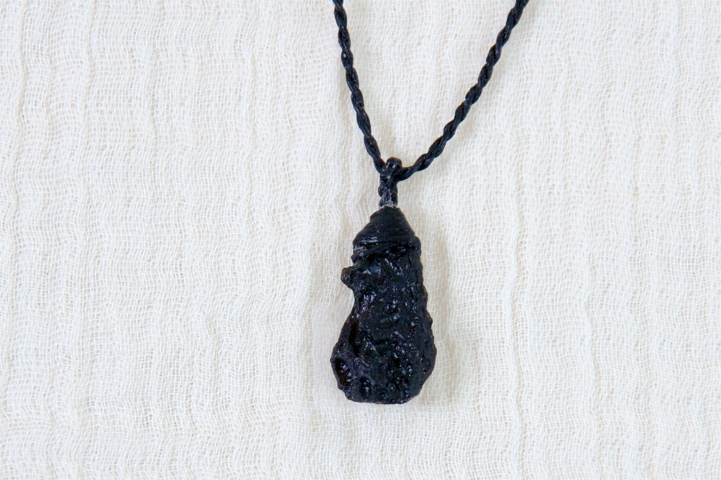 Tektite Necklace - emotional stability, grounding, healing stones, jewelry, necklace, Spiritual growth, tektite - Wander Emporium