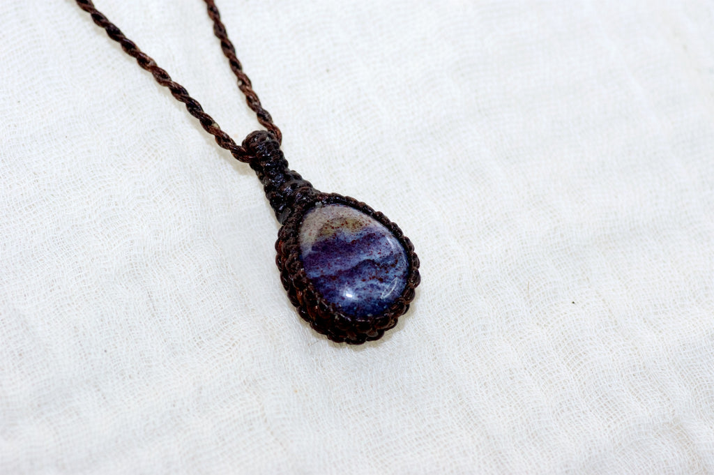 Purple Ocean Jasper Necklace - creativity, emotional balance, healing stones, jasper, jewelry, necklace, ocean, purple, visualization, vitality - Wander Emporium