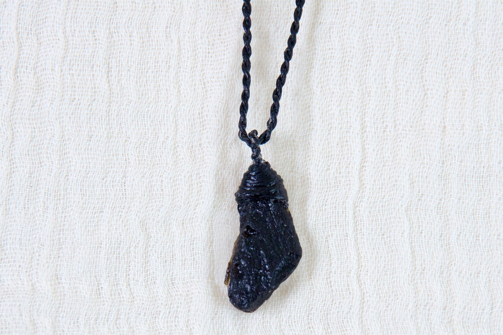Tektite Necklace - emotional stability, grounding, healing stones, jewelry, necklace, Spiritual growth, tektite - Wander Emporium