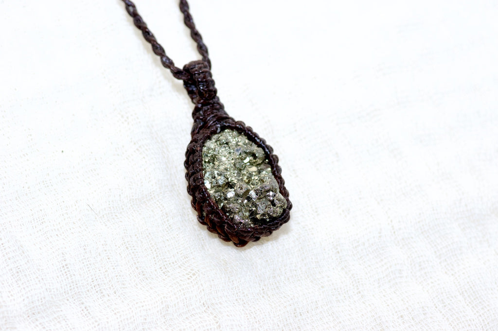 Pyrite Necklace - confidence, healing stones, jewelry, motivation, necklace, protection, pyrite - Wander Emporium