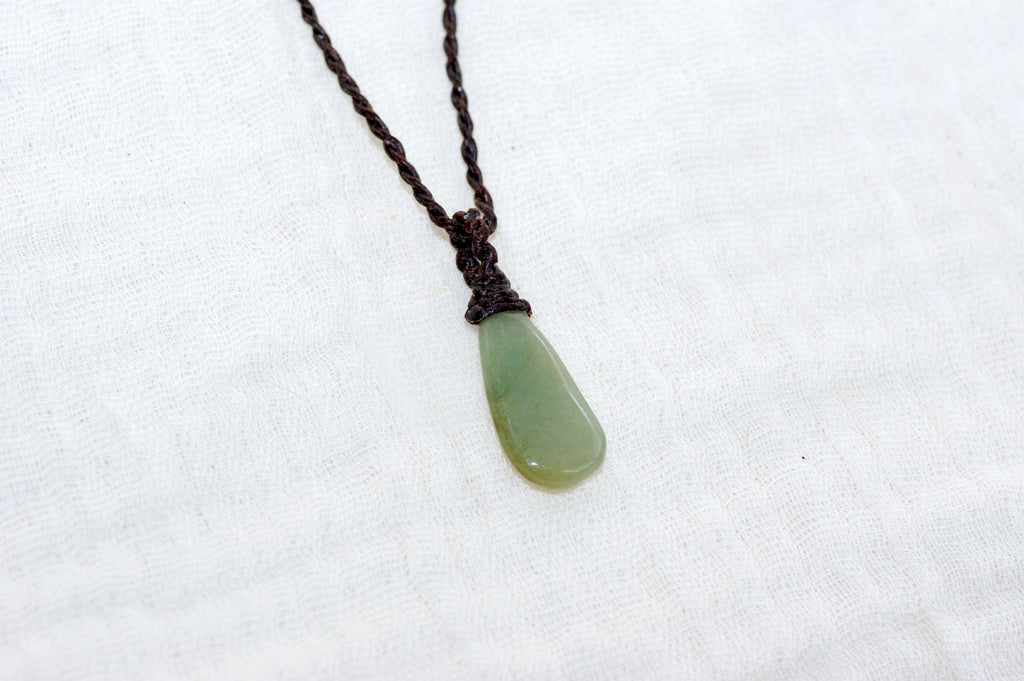 Tear Drop Jade Necklace - abundance, balance, healing stones, jade, jewelry, necklace, well being, wellness - Wander Emporium