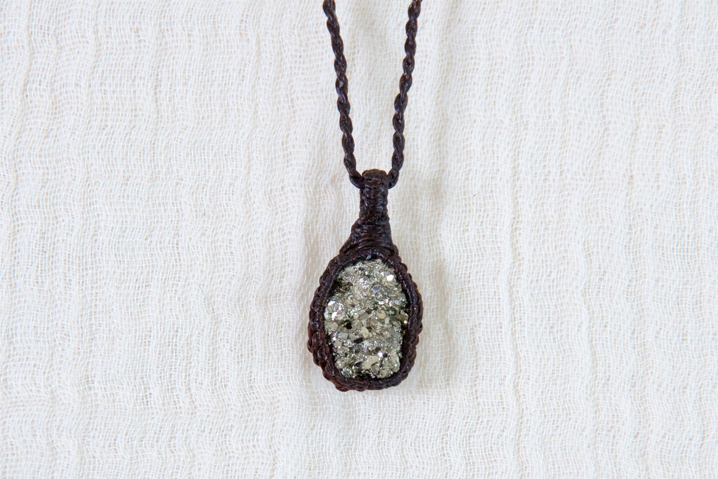 Pyrite Necklace - confidence, healing stones, jewelry, motivation, necklace, protection, pyrite - Wander Emporium