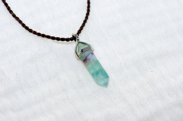 Fluorite Necklace - crystals, fluorite, healing stones, intuition, necklace, stone - Wander Emporium