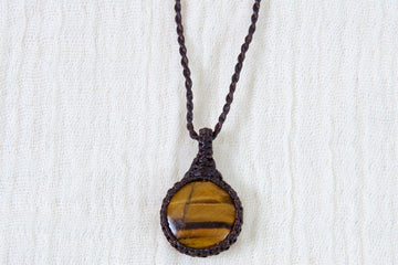 Tiger's Eye Necklace - grounding, healing stones, jewelry, necklace, small, tiger, Tiger eye - Wander Emporium