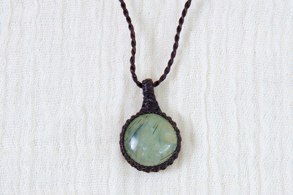 Prehnite Necklace - calming, healing stones, jewelry, necklace, prehnite, soothing, spiritual connection - Wander Emporium