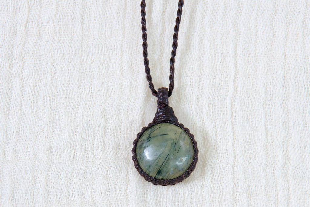 Prehnite Necklace - calming, healing stones, jewelry, necklace, prehnite, soothing, spiritual connection - Wander Emporium