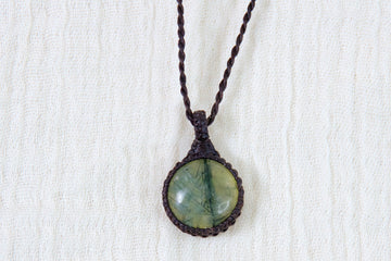 Prehnite Necklace - calming, healing stones, jewelry, necklace, prehnite, soothing, spiritual connection - Wander Emporium