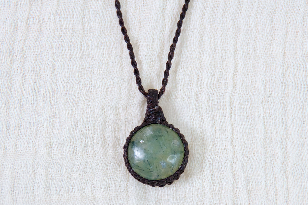 Prehnite Necklace - calming, healing stones, jewelry, necklace, prehnite, soothing, spiritual connection - Wander Emporium