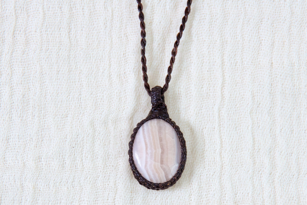 Banded Agate Necklace - agate, crazy lace, ease anxiety, grounding, healing stones, inner peace, jewelry, necklace, obsidian, protection, soothing, spiritual connection - Wander Emporium