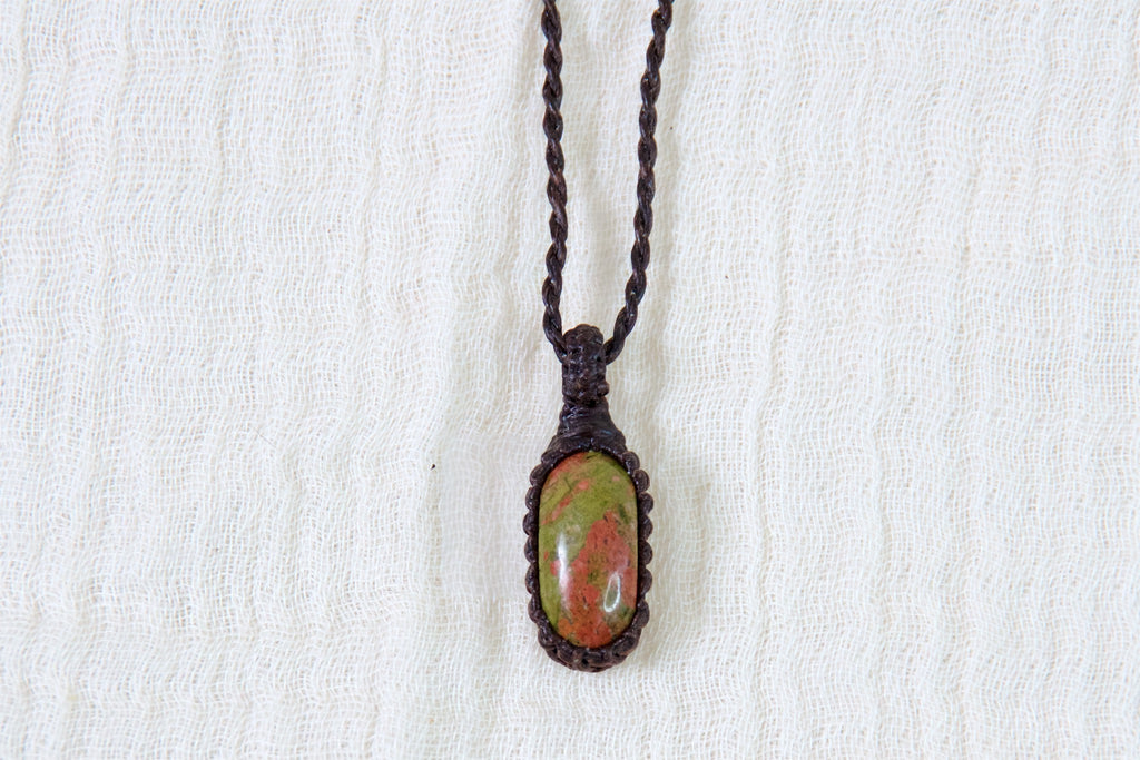 Unakite Necklace - delicate, healing stones, jewelry, necklace, small - Wander Emporium