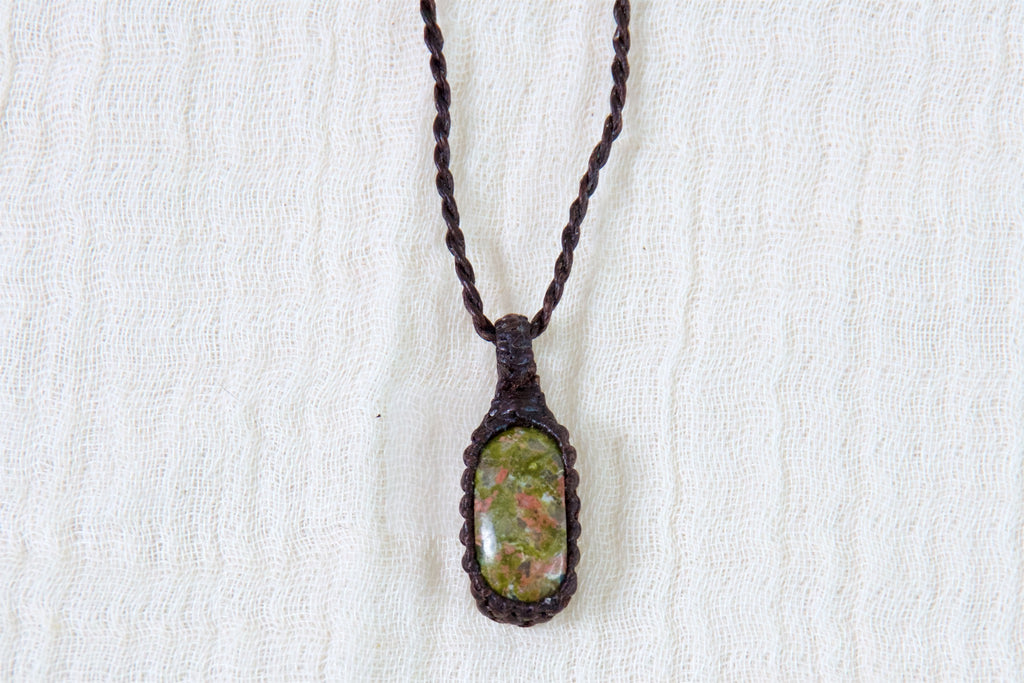 Unakite Necklace - delicate, healing stones, jewelry, necklace, small - Wander Emporium