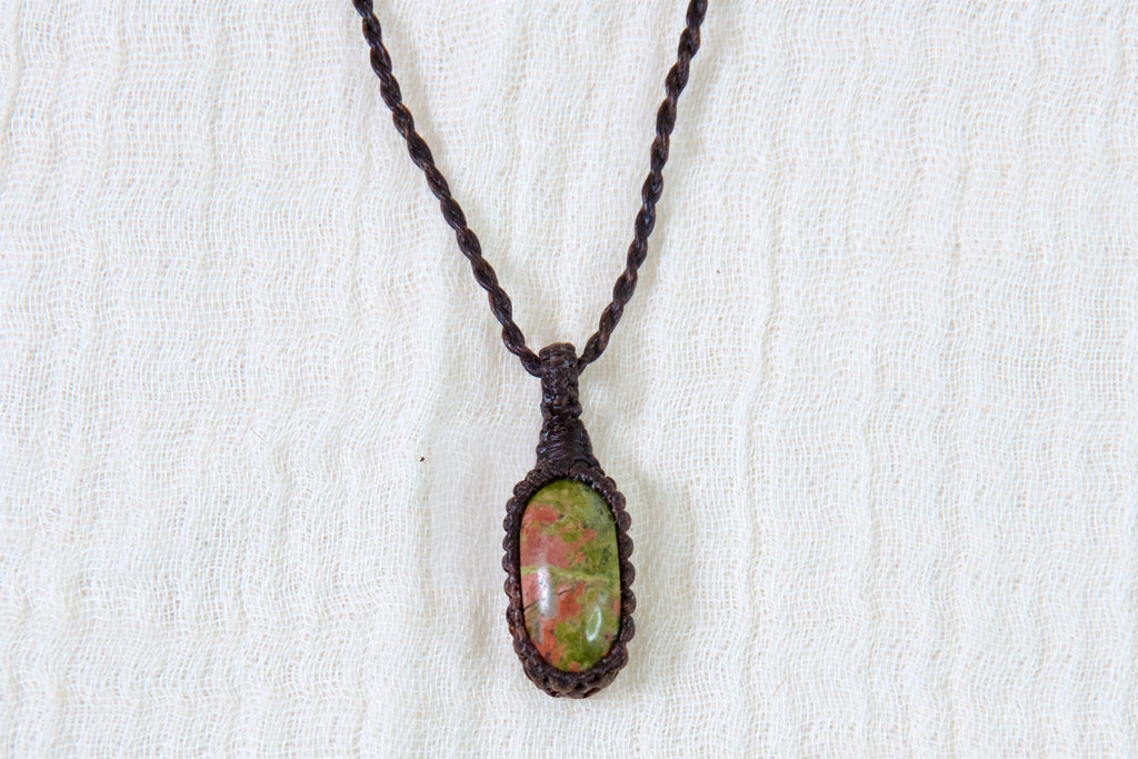 Unakite Necklace - delicate, healing stones, jewelry, necklace, small - Wander Emporium