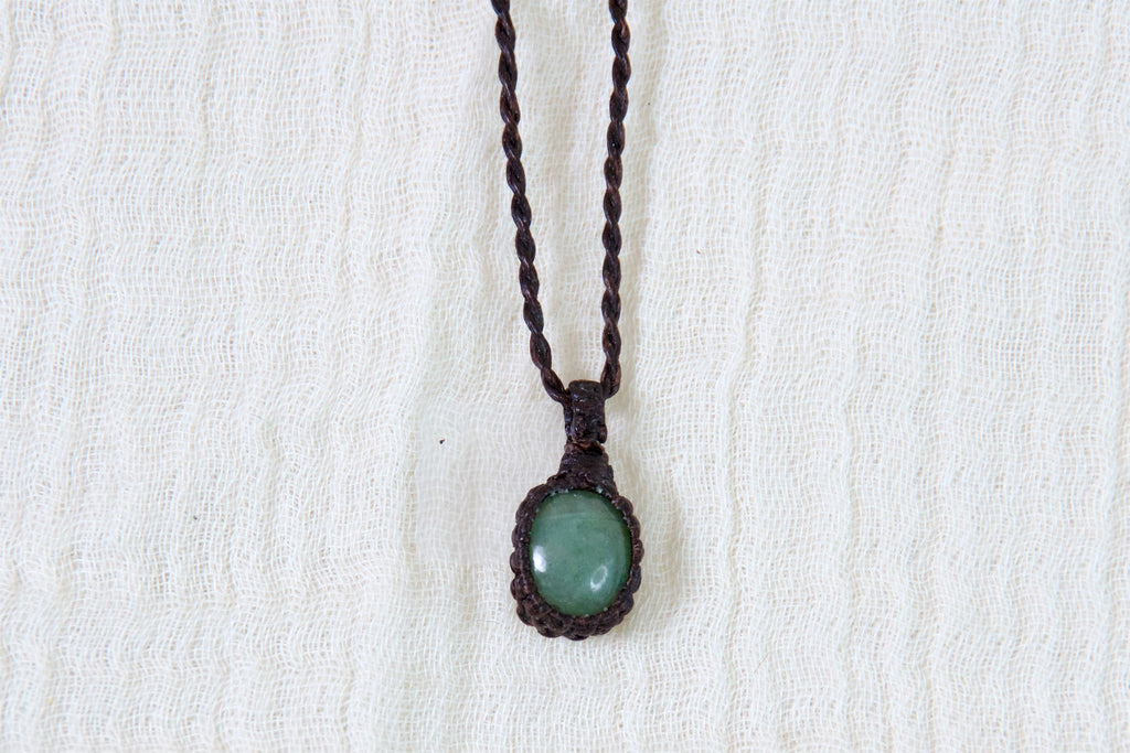 Aventurine Necklace - aventurine, creativity, delicate, healing stones, jewelry, necklace, small - Wander Emporium