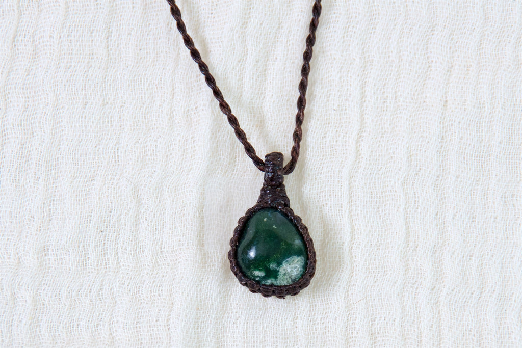 Moss Agate Necklace - growth, healing stones, jewelry, moss agate, necklace, new beginnings - Wander Emporium