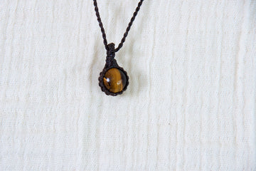 Tiger Eye Necklace - grounding, healing stones, jewelry, necklace, small, tiger, Tiger eye - Wander Emporium