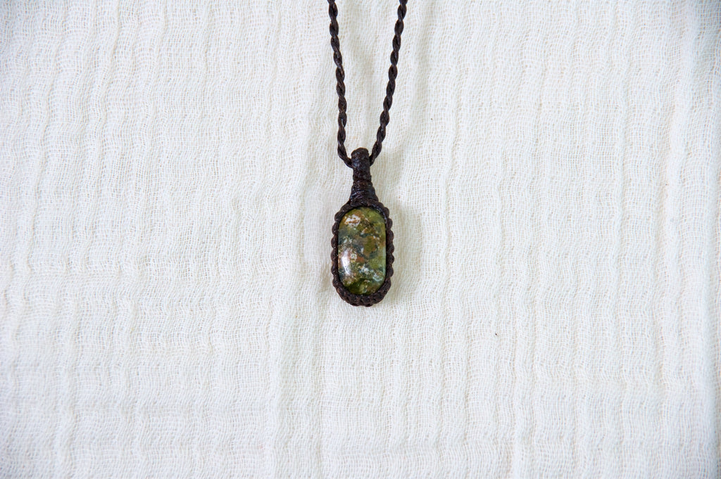 Unakite Necklace - delicate, healing stones, jewelry, necklace, small - Wander Emporium