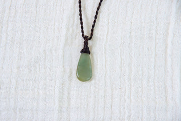 Tear Drop Jade Necklace - abundance, balance, healing stones, jade, jewelry, necklace, well being, wellness - Wander Emporium