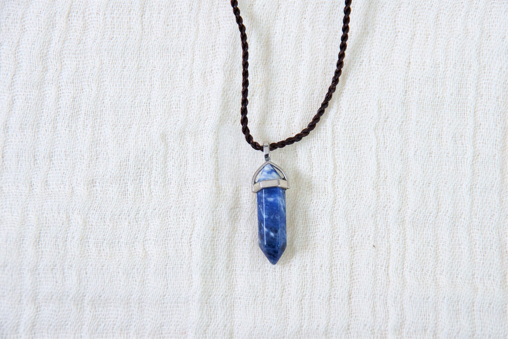 Sodalite Necklace - clarity, communication, crystals, emotional balance, healing stones, intuition, necklace, sodalite, stone - Wander Emporium