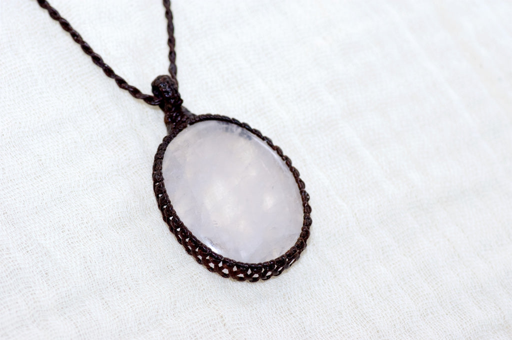 Rose Quartz Necklace - compassion, emotional balance, healing stones, jewelry, love, necklace, rose quartz, vitality - Wander Emporium