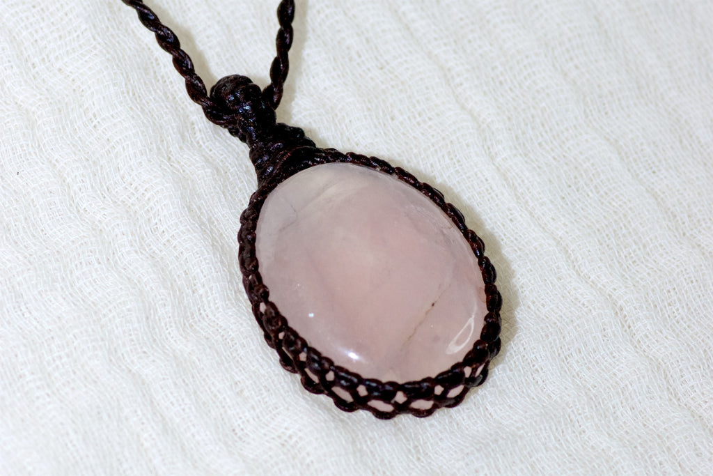 Rose Quartz Necklace - compassion, emotional balance, healing stones, jewelry, love, necklace, rose quartz, vitality - Wander Emporium