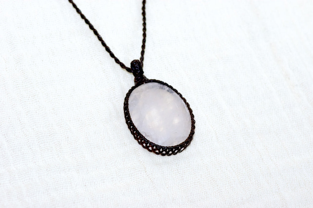 Rose Quartz Necklace - compassion, emotional balance, healing stones, jewelry, love, necklace, rose quartz, vitality - Wander Emporium