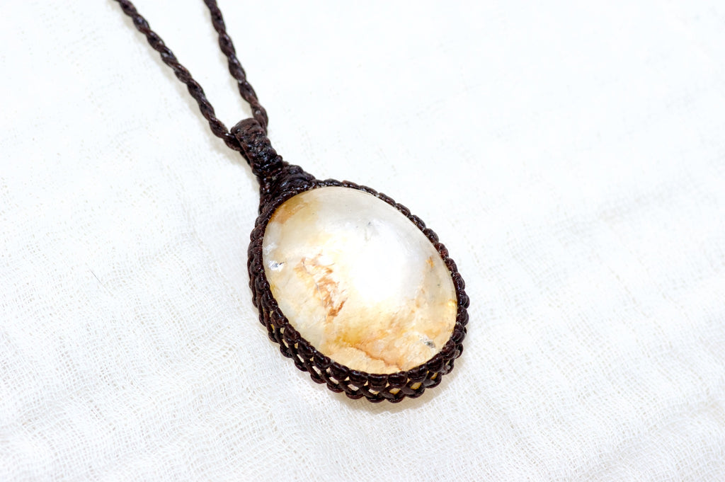Garden Quartz Necklace | Large - garden quartz, healing stones, jewelry, necklace, soothing, spiritual connection - Wander Emporium