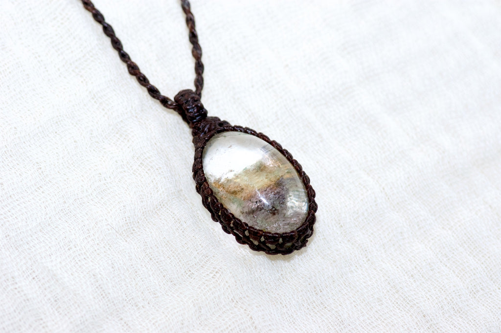 Garden Quartz Necklace | Large - garden quartz, healing stones, jewelry, necklace, soothing, spiritual connection - Wander Emporium