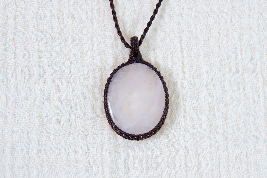 Rose Quartz Necklace - compassion, emotional balance, healing stones, jewelry, love, necklace, rose quartz, vitality - Wander Emporium