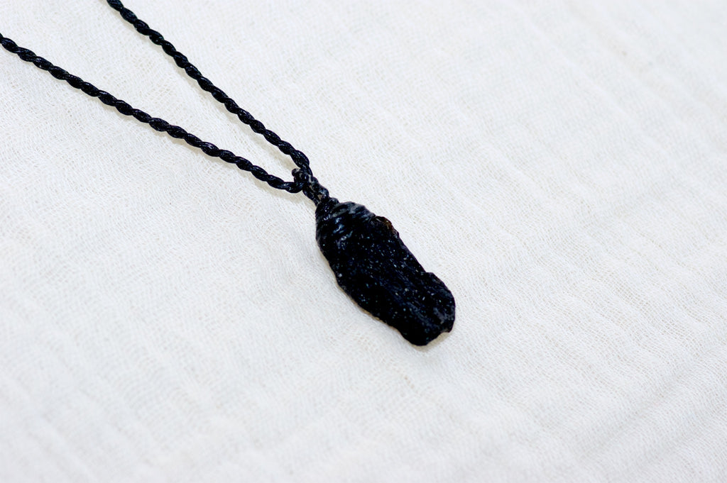 Tektite Necklace - emotional stability, grounding, healing stones, jewelry, necklace, Spiritual growth, tektite - Wander Emporium