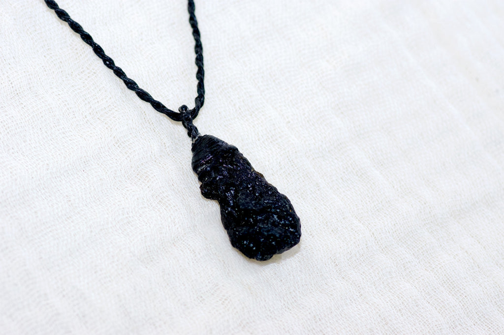 Tektite Necklace - emotional stability, grounding, healing stones, jewelry, necklace, Spiritual growth, tektite - Wander Emporium
