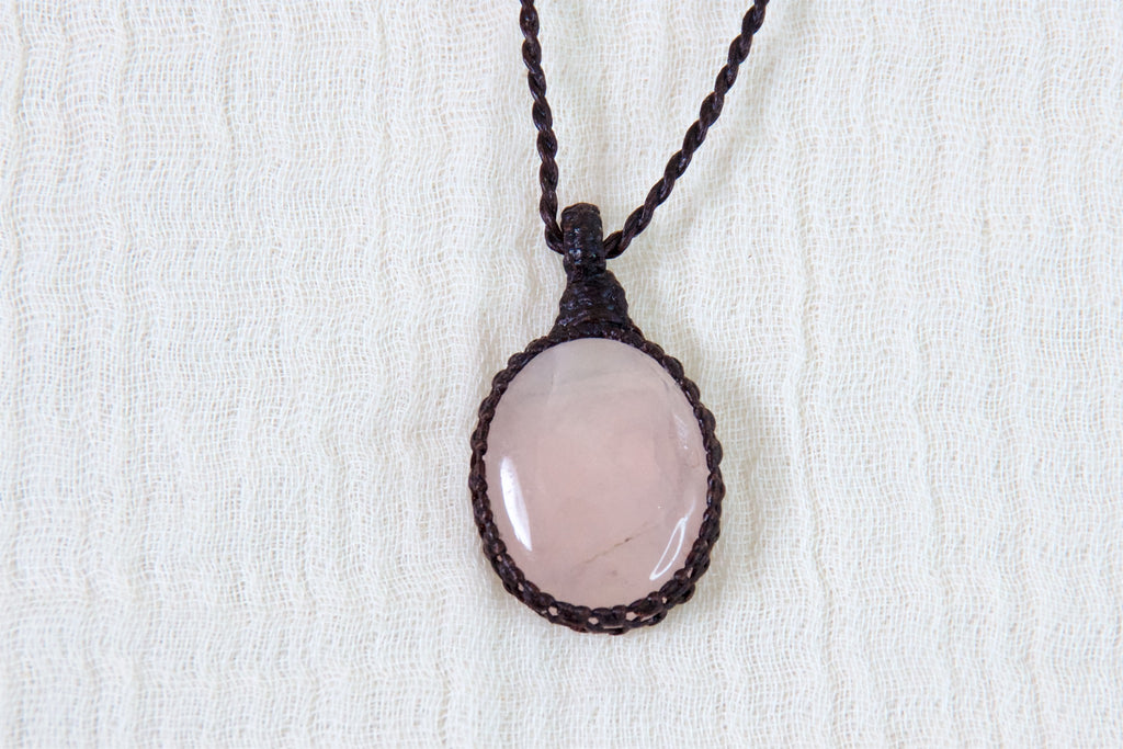 Rose Quartz Necklace - compassion, emotional balance, healing stones, jewelry, love, necklace, rose quartz, vitality - Wander Emporium