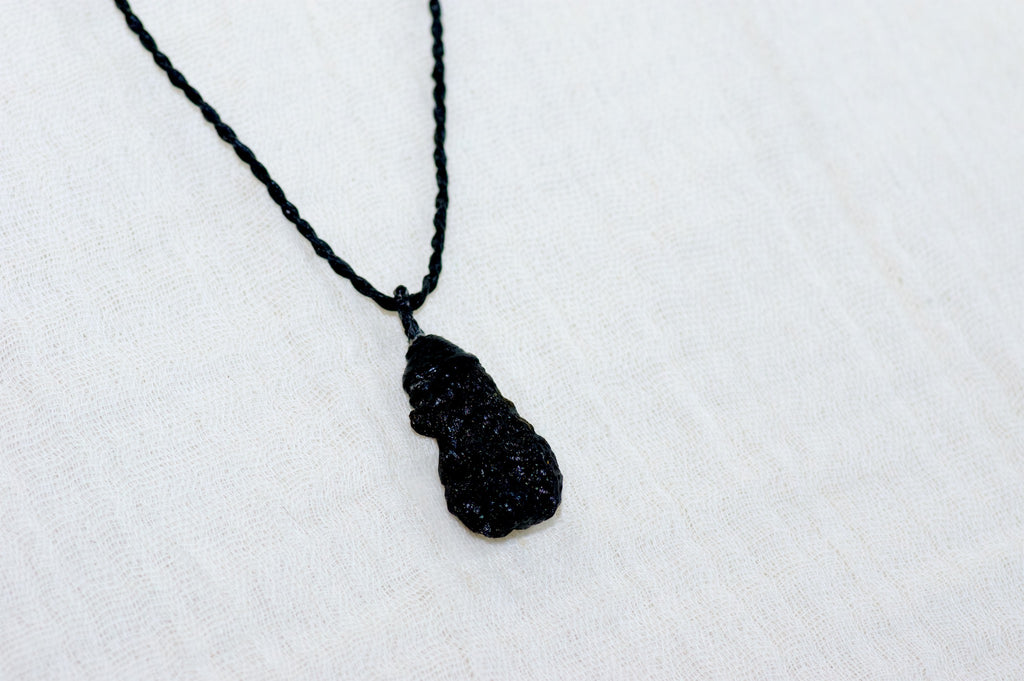 Tektite Necklace - emotional stability, grounding, healing stones, jewelry, necklace, Spiritual growth, tektite - Wander Emporium