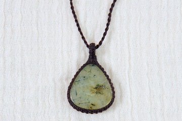 Prehnite Necklace - calming, healing stones, jewelry, necklace, prehnite, soothing, spiritual connection - Wander Emporium