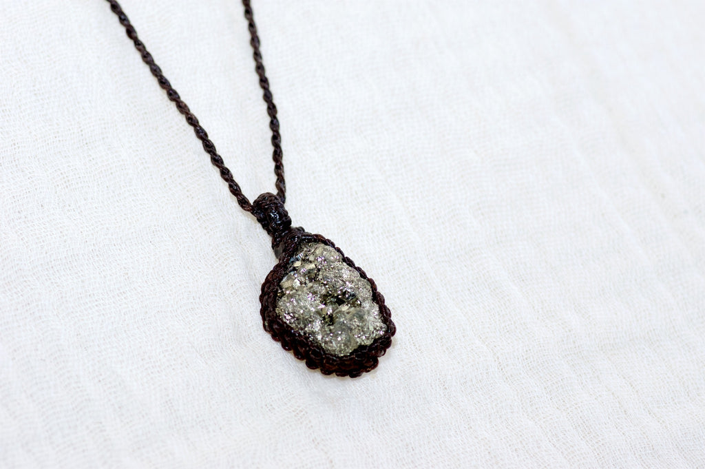 Pyrite Necklace - confidence, healing stones, jewelry, motivation, necklace, protection, pyrite - Wander Emporium